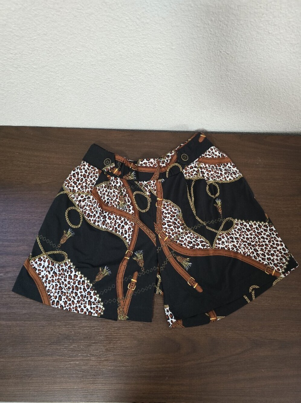 Robert Louis Black & Brown Patterned Women's Shorts